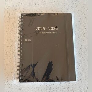 NWT Black Monthly Planner 2025-2026